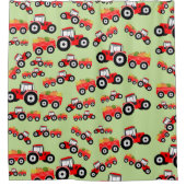 レッドトラクタートラックファームプロデュース シャワーカーテン (正面)