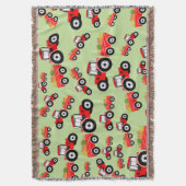 レッドトラクタートラックファームプロデュース スローブランケット (正面縦)