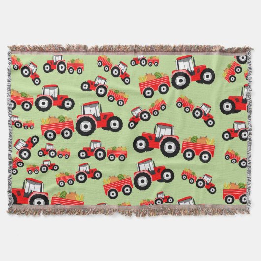 レッドトラクタートラックファームプロデュース スローブランケット (正面)