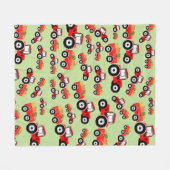 レッドトラクタートラックファームプロデュース フリースブランケット (正面(横))