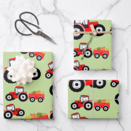 レッドトラクタートラックファームプロデュース ラッピングペーパーシート