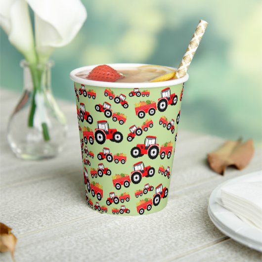 レッドトラクタートラックファームプロデュース 紙コップ (インサイチュ)