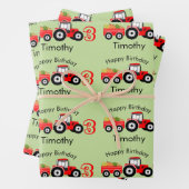 レッドトラクタートラックファーム名と年齢 ラッピングペーパーシート (インサイチュ)