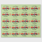 レッドトラクタートラックファーム名と年齢 ラッピングペーパー (フラット)