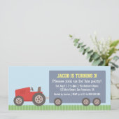 レッドトラクタービークルバースデーパーティ招待状 招待状 (スタンド正面)