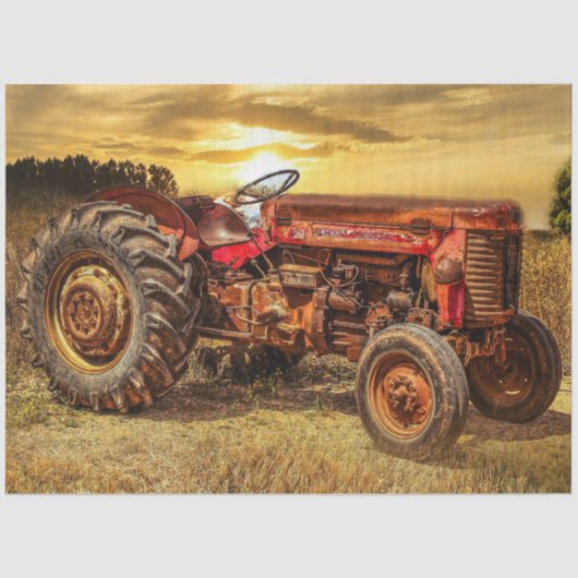 レッドトラクターファームトラクターヴィンテージトラクター 薄葉紙 (正面)