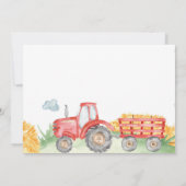 レッドトラクターファームバースデーパーティーの招待 招待状 (裏面)