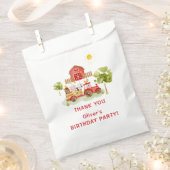 レッドトラクターファーム動物の誕生日パーティー フェイバーバッグ (クリップ留めされた状態)