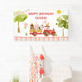 レッドトラクターファーム動物の誕生日パーティー 横断幕 (インサイチュ)