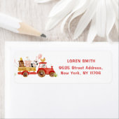 レッドトラクターファーム動物の誕生日差出人住所 ラベル (インサイチュ)