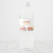 レッドトラクターファーム誕生日ウォーターボトルラベル ペットボトルラベル (正面)