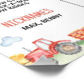 レッドトラクターファーム誕生日パーティマイルストーンサイン ポスター (角)