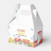 レッドトラクターファーム誕生日パーティーの好意ボックス フェイバーボックス (裏面サイド)