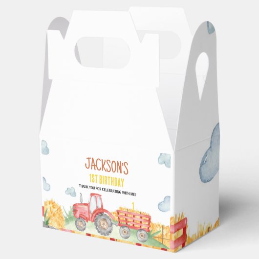 レッドトラクターファーム誕生日パーティーの好意ボックス フェイバーボックス (オープン)