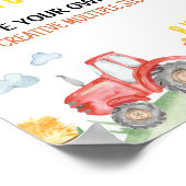 レッドトラクターファーム誕生日パーティーテーブルサイン ポスター (角)