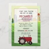 レッドトラクターファーム5thバースデーパーティー 招待状 (正面/裏面)