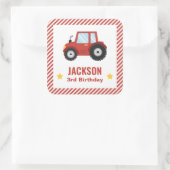 レッドトラクターボーイズバースデーパーティーデコール スクエアシール (バッグ)