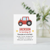 レッドトラクターボーイズバースデーパーティー 招待状 (スタンド正面)