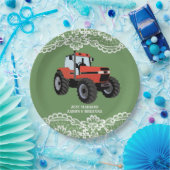 レッドトラクター結婚のブライダルシャワー農場 ペーパープレート (パーティー)