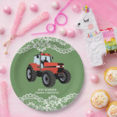 レッドトラクター結婚のブライダルシャワー農場 ペーパープレート (パーティー)