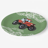 レッドトラクター結婚のブライダルシャワー農場 ペーパープレート (アングル)