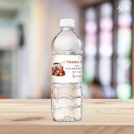 レッドトラクター誕生日ウォーターボトルラベルラッパー ペットボトルラベル