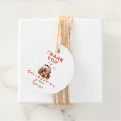 レッドトラクター誕生日サークル好意ギフトラベル フェイバータグ (インサイチュ)