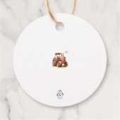 レッドトラクター誕生日サークル好意ギフトラベル フェイバータグ (裏面)