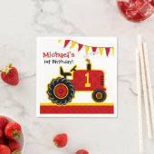 レッドトラクター1st誕生日 スタンダードカクテルナプキン (インサイチュ)