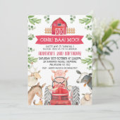 レッドトラクター&バーンファーム誕生日招待状 招待状 (スタンド正面)