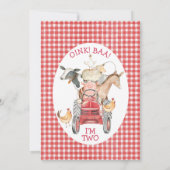 レッドトラクター&バーンファーム誕生日招待状 招待状 (裏面)