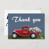 レッドトラックがサンキュー結婚のカード サンキューカード (正面/裏面)