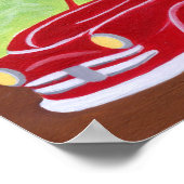 レッドトラックとラブラドールのアートワーク ポスター (角)