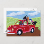 レッドトラックとラボ ポストカード (正面/裏面)