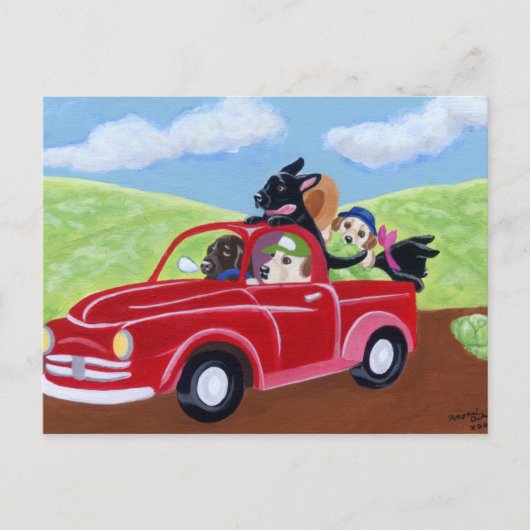 レッドトラックとラボ ポストカード (正面)