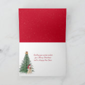 レッドトラックのクリスマスゴールデンレトリバー シーズンカード (内部)