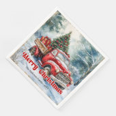 レッドトラックのクリスマスシーン　素朴なテーブル (コーナー)