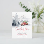 レッドトラックのクリスマスパーティーのSave the Date シーズンポストカード (スタンド正面)