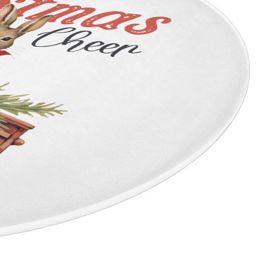レッドトラックのクリスマス応援ウサギの積み荷 カッティングボード (角)