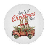 レッドトラックのクリスマス応援ウサギの積み荷 カッティングボード (正面)