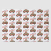 レッドトラックのクリスマス応援ウサギの積み荷 薄葉紙 (正面)