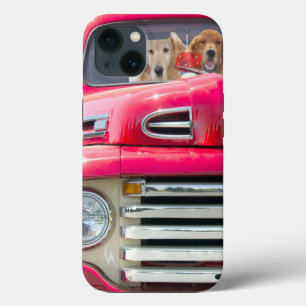 レッドトラックのゴールデンレトリバー iPhone 13ケース