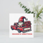 レッドトラックのシーズンのグリーティングポインセチア格言 シーズンカード (スタンド正面)