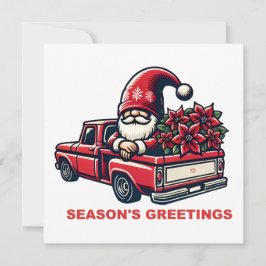 レッドトラックのシーズンのグリーティングポインセチア格言 シーズンカード