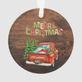 レッドトラックもみの木 私たちの最初のクリスマス 木製 オーナメント (裏面)