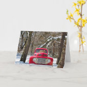 レッドトラックカードのゴールデンレトリバー カード (黄色い花)