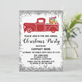 レッドトラックギフト会社クリスマスパーティーシルバー 招待状 (スタンド正面)