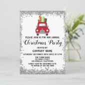 レッドトラックギフト会社クリスマスパーティーシルバー 招待状 (スタンド正面)