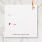 レッドトラッククリスマスギフトタグメッセージカード フェイバータグ (裏面)