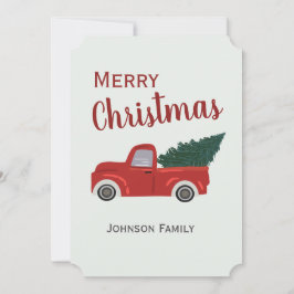 レッドトラッククリスマスツリーカード カード